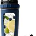 Glass Shaker Cup Odorless BPA Free Glass Shaker Bottle for Protein 26oz Durable Borosilicate Glass, Leak-Proof & BPA-Free Ideal for Creamy Protein Shakes, Smoothies & Workout Drinks (Navy Blue)