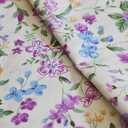 Cotton Fabric by The Yard for Sewing DIY Crafting Fashion Design Printed Floral Washable Cloth Bundles Voile;Full Width cuttable39 x 63inches (100x160cm) (Spring Purple Flowers)