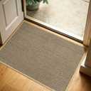 4′ x 6′ Large Indoor Door Mat, Ultra Thin Linen-Look Absorbent Entryway Rug