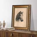 ASTRDECOR Classic Horse Wall Art Prints, Vintage Farmhouse Country Wall Decor, Rustic Artwork Canvas Prints, Antique Western Horse Head Picture Framed Oil Painting for Living Room Bedroom Bathroom Office Home Decoration - 12x16In