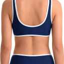 Beautikini Period Swimwear Sporty Two Piece Menstrual Swimsuits Leakproof Bikini Set Bathing Suits for Teen Girls Women (Blue, L)