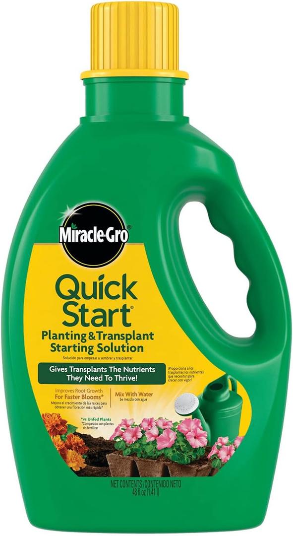 Miracle-Gro Quick Start Planting and Transplant Starting Solution - Liquid Fertilizer for Seedlings and Transplants, 48 fl. oz.