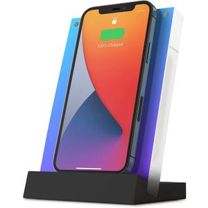 Twelve South PowerPic mod | Multi-Position Wireless 10W Qi Charger for iPhone/Wireless Charging Smart Phones and AirPods Pro (Black)