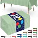 Pureegg Plastic Table Cloth Disposable 10 Pack, 52 x 70 Inch Table Cloths, Easter Party, Decorative Tablecloths, Rectangle, Light, Pastel Plastic Cover, Waterproof & Sturdy, Sage Green
