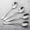 Alata Sporks, 8-Pack Food-grade Stainless Steel Sporks, 7.4 Inches Long Handle Salad Forks For Dessert, Ice Cream, Salad, Soup, Noodle, Spaghetti, Dishwasher Safe (Silver)