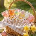 304Pcs Easter Lollipop Mold Set Easter Lolly Pop Tray Sucker Molds Rabbit Egg Silicone Lollipop Moulds Bunny Egg Cake Pop Moulds for Chocolate Candy Making with Lollipop Sticks Treat Bags Twist Ties