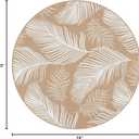 Pauwer Waterproof Outdoor Rug 6ft, Plastic Straw Patio Rug, Leaf Brown