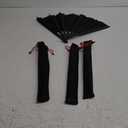 3 Pcs Large Folding Popping Fan Line Dancing Fan, Foldable Boots on The Ground Hand Fan, Big Handheld Line Dance Clap Fans (3 Pcak Black)