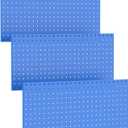 TORACK 3 PCS Metal Pegboard Panels(12x24 inch) for Wall Garage Utility Tools Storage Pegboard for Workbench, Modular Peg Board Tool Organizer Board Kit(Pack of 3, Blue)