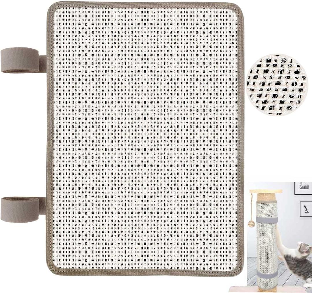 Cat Nail File Scratcher, Cat Nail File with80 Aluminum Oxide Grit, Natural Cat Scratch Pads Wrap Around a Cat ScratcherPost or Cat Tree Base to Help Trimming Cat Nails and Protect Furniture