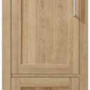 OVE Decors Kansas 18" Single Sink Bathroom Vanity Set with Countertop, Fully-Assembled | Ceramic Sink Included | 01 Door, 01 Drawer, 18 inches, White Oak