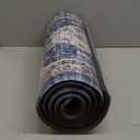 Collive Boho Kitchen Rugs Set of 2 Non Skid Kitchen Mats for Floor Cushioned Anti Fatigue Kitchen Floor Mats Waterproof Comfort Heavy Duty Foam Mats for Standing Desk Sink Laundry, 17.3"x29"+17.3"x47" (Dark Blue)