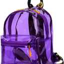 TINYAT Transparent Small Clear Backpack Waterproof Cute Clear Mini Bag for College, Concerts, Sports, Travel and Daily Use (Purple/Cb)