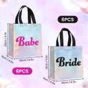 12 Pcs Bridesmaids Gift Bags Holographic Non-woven Reusable Tote Bag Bridal Shower Gifts Bag Bachelorette Party Decorations for Bridesmaid Proposal Engagement Wedding Party Favor Bags