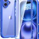 Diaclara Designed for iPhone 16 Case, Full Body Rugged Case with Built-in Touch Sensitive Anti-Scratch Screen Protector, Upgraded [Full Camera Protection] for iPhone 16 6.1" (Ultramarine) (Blue)
