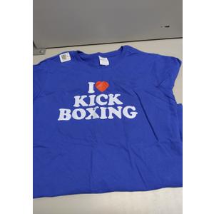 I Love Kickboxing Shirt Kickboxing Lover I Heart Kickboxing T-Shirt (Blue, M)