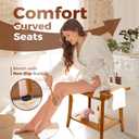 Utoplike Bamboo Shower Bench with Storage, Wood Shower Stool with Handles, Bathroom Seat for Towels, Spa, Inside Shower, Brown Finish