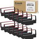 Cosob 10 Pack ERC30 ERC30 Black and Red ERC-30 ERC30/34/38 Ribbon Compatible with Epson TM-U220 M188B ERC30 ERC34 ERC38 NK506 Printer
