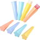 Silicone Ice Pop Molds Popsicles Molds, 8 PCS Reusable Hand Held Popsicles Makers for Kids, Multicolored Star Shaped Ice Pop Molds with Attached Lid for DIY Ice Cream Yogurt Sticks Jelly Chocolate