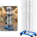 50-Shelf Paint Drying Rack Heavy-Duty Steel Cabinet Door/Art/Painting Drying Rack with 4 Locking Casters, 25 lbs per Shelf Suitable for Panels,Drawing,Artwork & Cabinet Doors