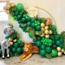 Emerald Green Double Stuffed balloons Different Size 115Pcs 5/10/12/18 Inch Dark Green Balloons Balloon Garland Arch kit for Birthday Baby Shower Jungle Safari Christmas Party