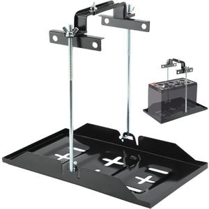 Battery Hold Down Tray Kit, Universal Storage Battery Holder, Adjustable & Corrosion-Resistant Metal Bracket Clamp for Cars Boats Marine (Size:27cm Bolt with 34.5cm Tray)