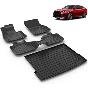 VOUKIY All Weather Car Floor Mats & Cargo Liner Set Fit for X2 2018 2019 2020 2021 2022 2023 Floor Liners Trunk Liner X2 Cargo Mat Accessories Black
