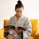 Alpine Swiss Blair Womens Cotton Terry Cloth Bathrobe Shawl Collar Velour Spa Robe (Gray, XL)