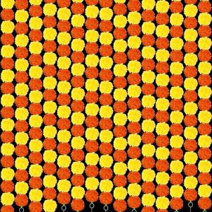 12pcs Marigold Garland with Pendant for Decoration 5 Ft Artificial Marigold Flowers Orange Yellow Diwali Decorations Indian Garland Decor for Pooja, Diwali, Rangoli, Wedding (Tea Light)