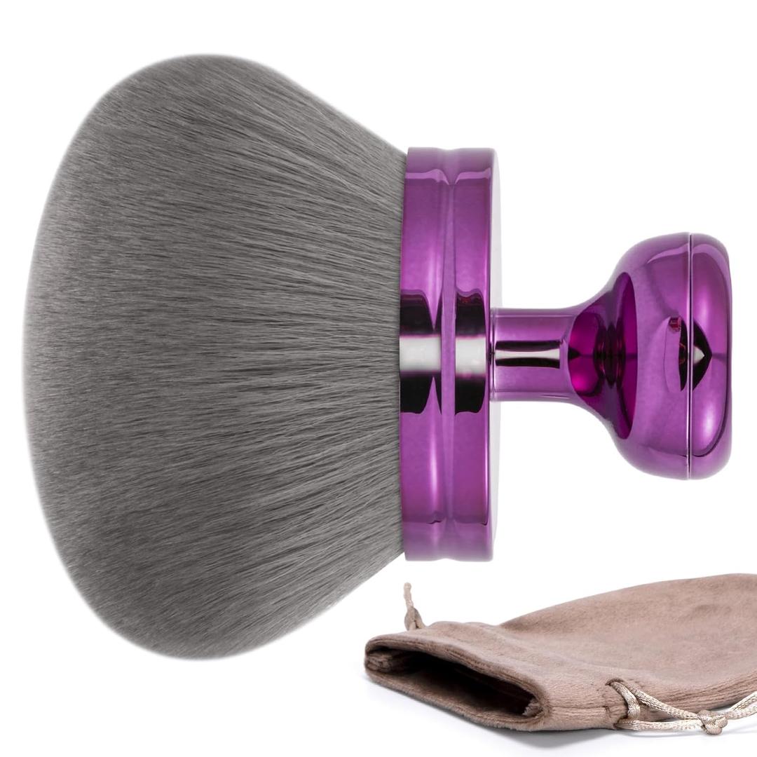 UNIMEIX Extra Large Body Makup Brush for Self Tanner with Drawstring Bag, 3.2 Inch Blend and Blur Body Sunscreen Applicator for Face, Legs, Body, Cream and Foundation (Purple)