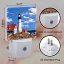 Beautiful White Lighthouse Night Light Plug into Wall, Ocean Seaside Lighthouse Dusk to Dawn Night Light Plug in,0.5w Energy Saving Sleep Friendly Nightlight for Kids Boys Girls Home Decor (Color2)