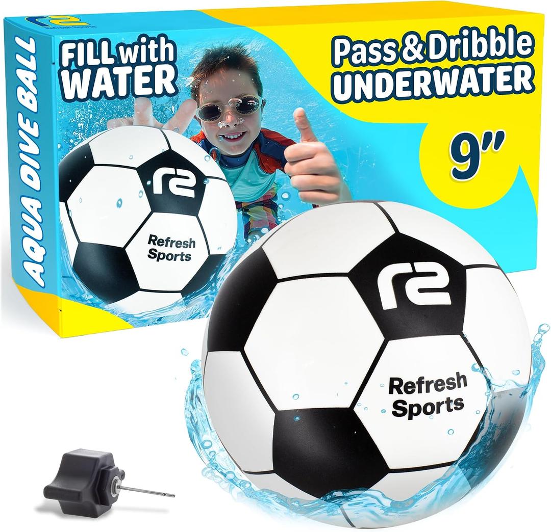 Aqua Dive Soccer Ball Fun Underwater Pool Toy for Ages 8-12 Outdoor Ball Game for Kids Kick, Pass, or Catch Ideal Water Toys for Summer Pool Parties & Beach Games - Fun Gift For Boys & Girls