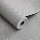 Haimin Fabric Wallpaper Textured Contact Paper (24in X 393in) Gray Grasscloth Wallpaper Peel and Stick Faux Linen Wall Paper Self-Adhesive Vinyl Looks Like Woven Straw
