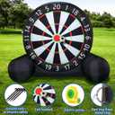 10FT Inflatable Soccer Board Game Set Outdoor & Indoor Large Soccer Dart Board with Air Blower, 8 Soccers & Stakes, Giant Kick Target for Family Parties and Yard Fun, 10FT x 12FT x 6.6FT