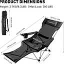 Zero Gravity Chair, Reclining Camping Chair with Padded Pillow, Cup Holder, Storage Pocket & Carry Bag, 4-in-1 Portable Camping Recliner for Outdoor, Beach, Garden, and Backyard - Black Mesh