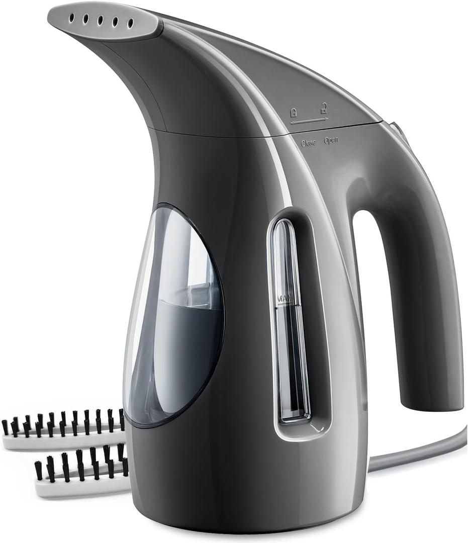 HiLIFE Steamer for Clothes, Portable Handheld Design, 240ml Big Capacity, 700W, Strong Penetrating Steam, Removes Wrinkle, for Home, Office(ONLY FOR 120V)-Black