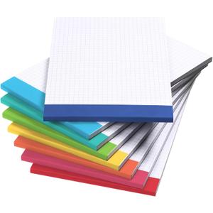 Jetec 8 Pcs Small Graph Paper Notepad 5 x 8 Inch Mini Notebook Double Sided Memo Pads Back to School Supply Pocket Notepad Assorted Colors 50 Sheets Graph Paper Notebook (Colorful)