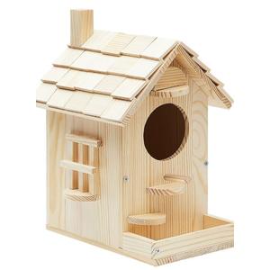 Liliful Wooden Bird House Kits, Build It Yourself Woodworking Kit for Adult Kids 4-8, 8-12 with Paint and Paintbrushes, Solid Weather Proof Natural Pine Wood, Pre Drilled (1 Pack,Modern Style)