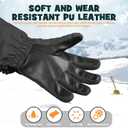 MCTi Kids Gloves Waterproof Winter Warm Snow Ski Gloves Long Cuff Fleece Lined with Reflective Strap (Black, XS)
