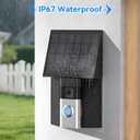 4W Solar Charger Compatible with Ring Battery Doorbell (USB-C Port) Waterproof Continuously Ring doorbell Solar Panel-Black 1 Pack