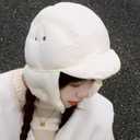 2 x Women Winter-Warm Down-Trapper-Caps Cold-Weather Earflap-Hats Inner-Caps Puffy-Lightweight Balaclava-Caps Medium (Beige)