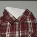 KevaMolly Plaid Long Sleeve Flannel Shirts for Women Loose Fit Boyfriend Button Down Shirt Casual Flannel Blouse Tops Brown Stripe Plaid XXL