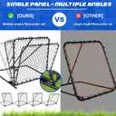 Baseball Soccer Volleyball Rebounder Net with 16 Angle Adjustments Foldable 36''x 36''x 42.5'' Soccer Bounce Back Net Baseball Rebounder for Teens Training and Matches