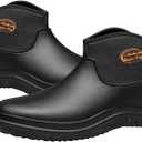 TENGTA Unisex Waterproof Garden Shoes Mens Lightweight Slip-On Rain Mud Boots for Women Lawn Mowing Booties (10.5 Women/9.5 Men, Black)