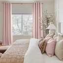 NICETOWN Blush Pink Room Darkening Curtains 84 Inches Long 2 Panels for Girls Room, Bedroom, Nursery Thermal Insulated Blackout Drapes Solid Grommet Noise Reducing Window Curtains, W40