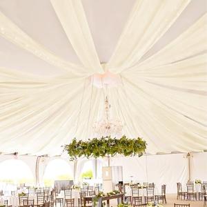 Showgeous Beige Ceiling Drapes 8 Panels 5ftx40ft Wedding Ceiling Drapes Wedding Arch Draping Fabric Cheesecloth Curtain for Party Ceremony Stage Event Decoration