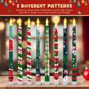 8 Pcs Christmas Flameless Taper Candles with Remote & Timer Christmas Battery Flameless Candles Xmas LED Candlesticks Flickering Real 3D Real Wax Candle for Holiday Party Favour Home Decor