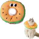 Cat Cone Collar Adjustable, Hamburger Elizabethan Cat Recovery Collar, Post-Surgical Waterproof Soft Neck Cone for Cats (Medium)