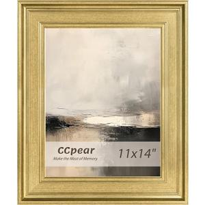 11x14 Picture Frame Gold,Simple Photo Frame 2.5inch Wide Lines