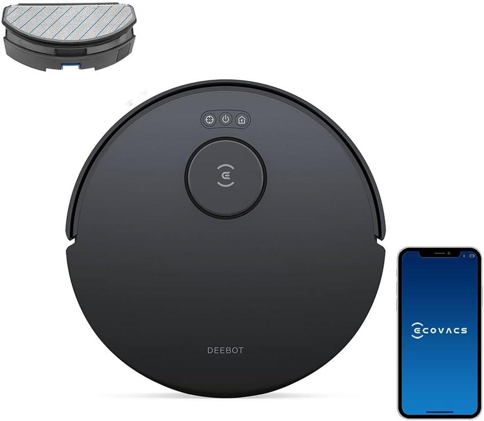 ECOVACS DEEBOT N20 Robot Vacuum Cleaner and Mop,8000Pa Strong Suction, ZeroTangle Brush, 300 Minutes Runtime, True Mapping Intelligent Path Planning